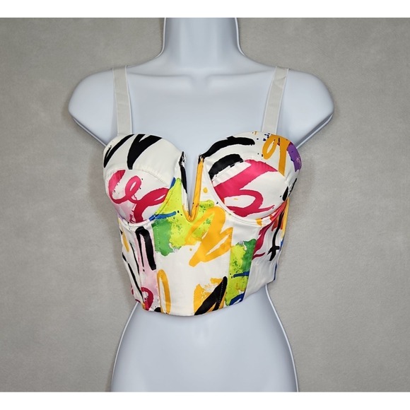 Love By Design Tops - Love By Design Juniors Abstract Print Bustier Corset Crop Top Size Small NWT